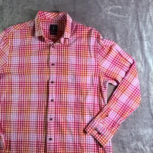 Johnnie-O Top Shelf Mens Long Sleeve Plaid Button Down Shirt - LARGE
